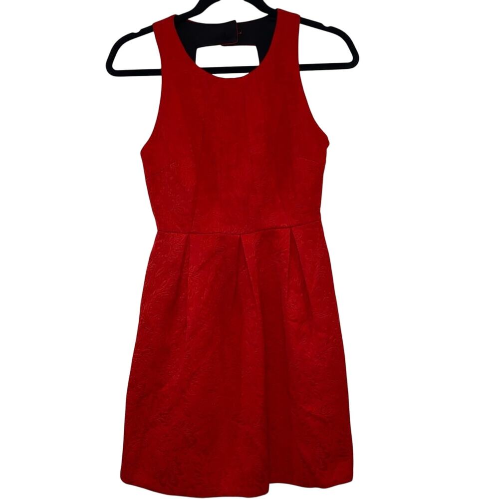 Moulinette Soeurs Red Textured Sleeveless‎ Dress